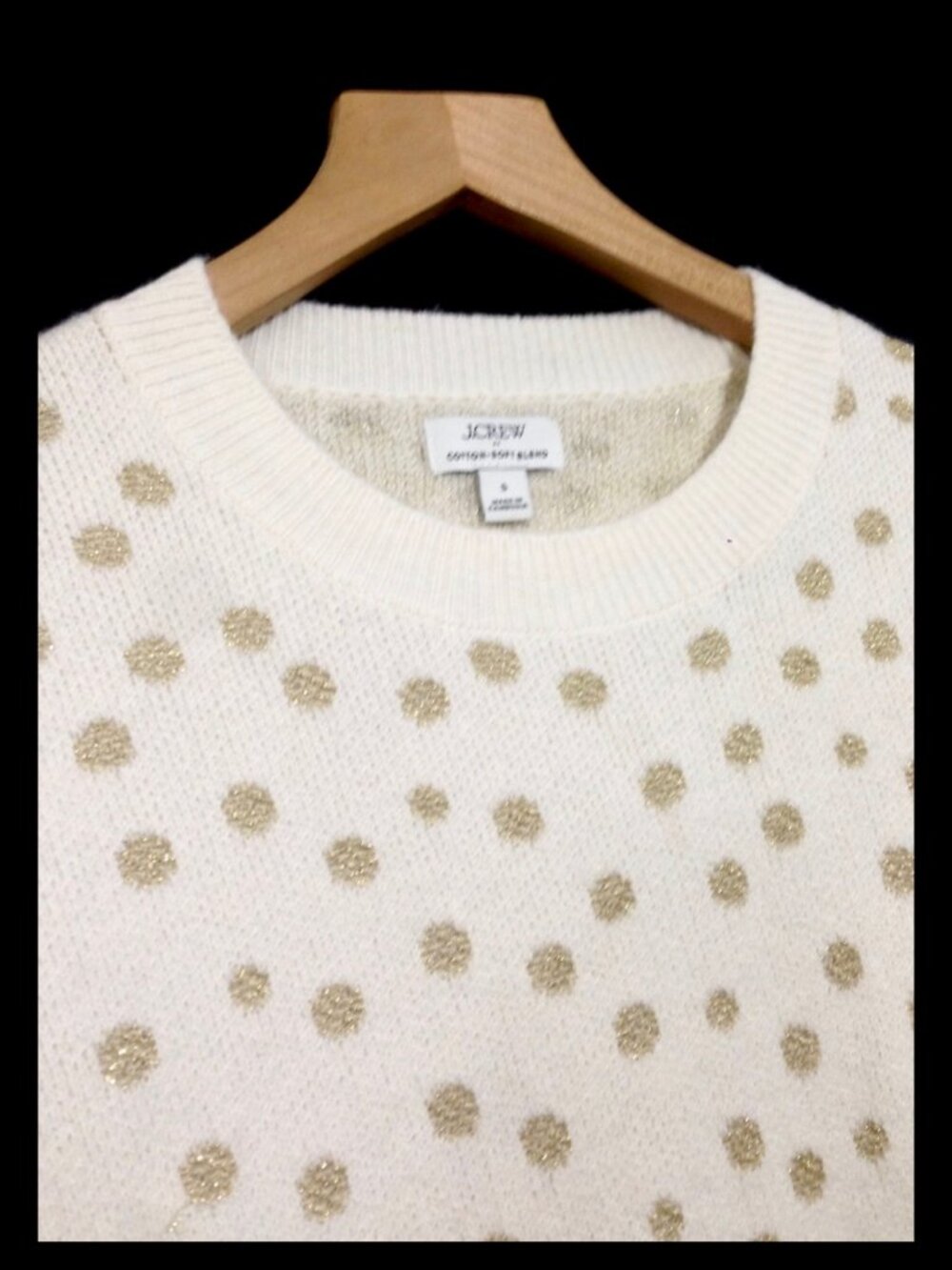 J.Crew Gold Dotted Sweater Sample - Small - NWT - Picture 2 of 4